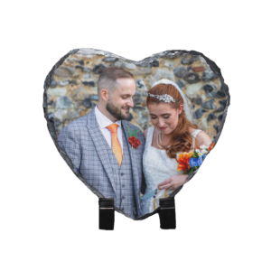 Custom Printed Heart Slate (15cm x 15cm)